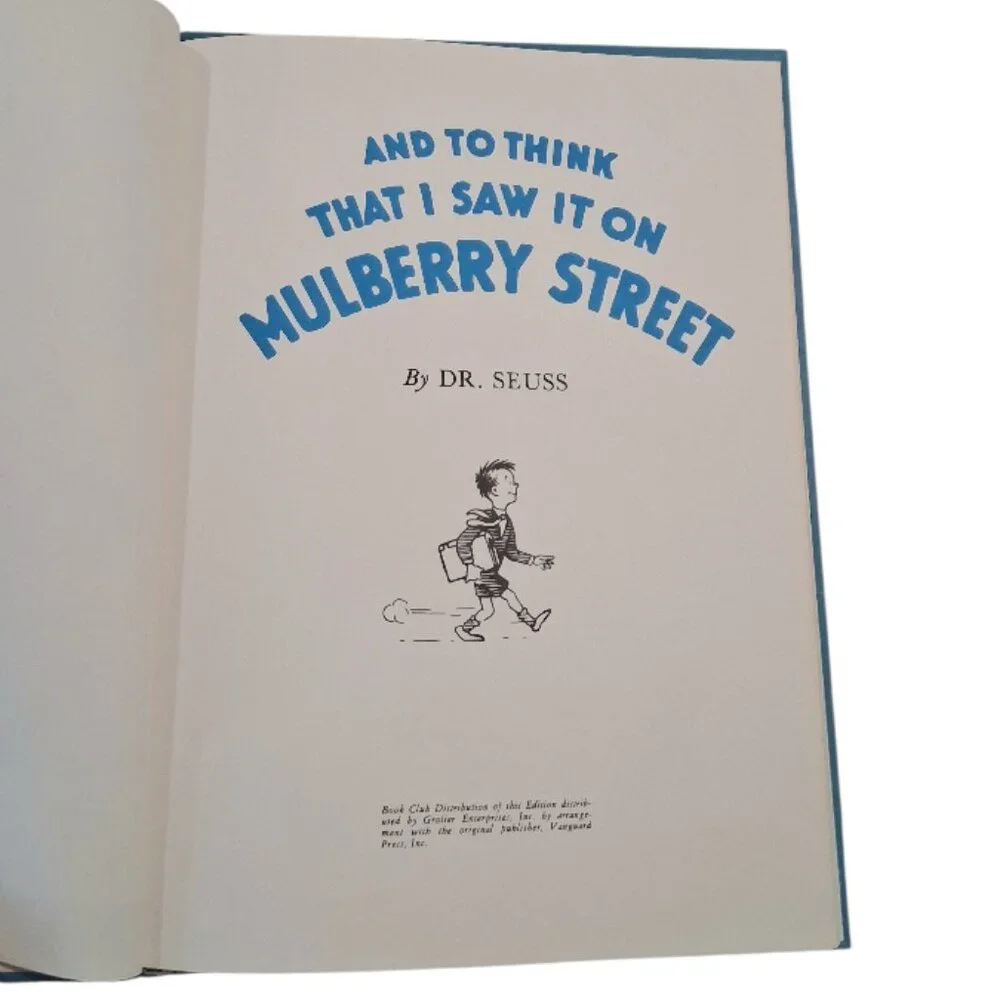 And I Think I Saw It On Mulberry Street Dr. Suess (1937, Vintage BCE, Banned)